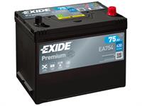 Batteria - 12V 75 Ah 630A D+ ASIATICA  EXIDE EA754